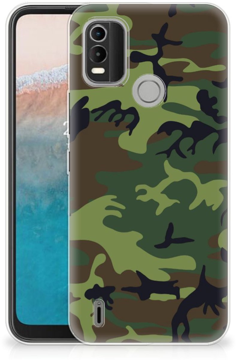 Back Cover voor Nokia C21 Plus TPU bumper Army Dark