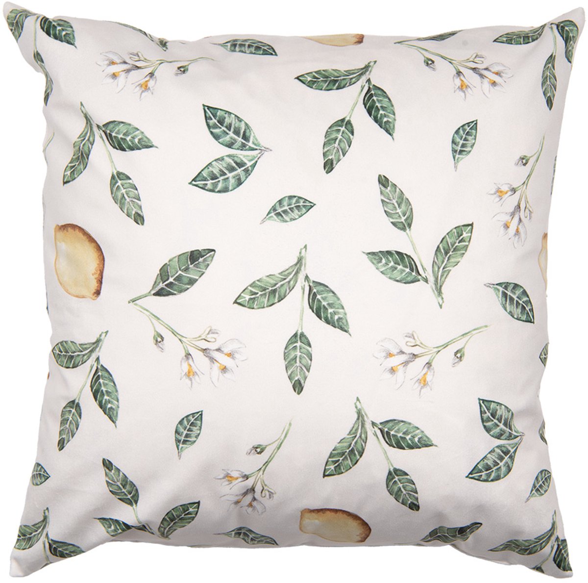 Clayre & Eef Kussenhoes 45x45 cm Beige Polyester Citroen