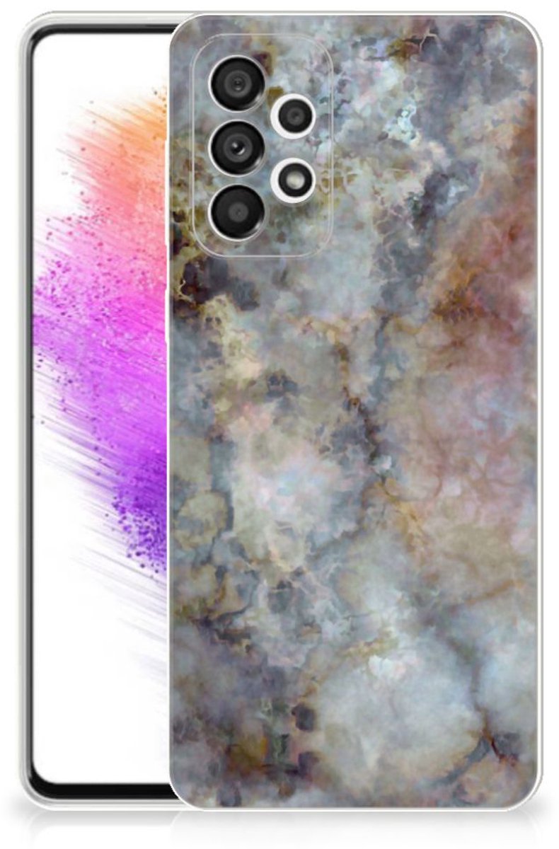 Samsung Galaxy A73 5G TPU Siliconen Hoesje Marmer Grijs