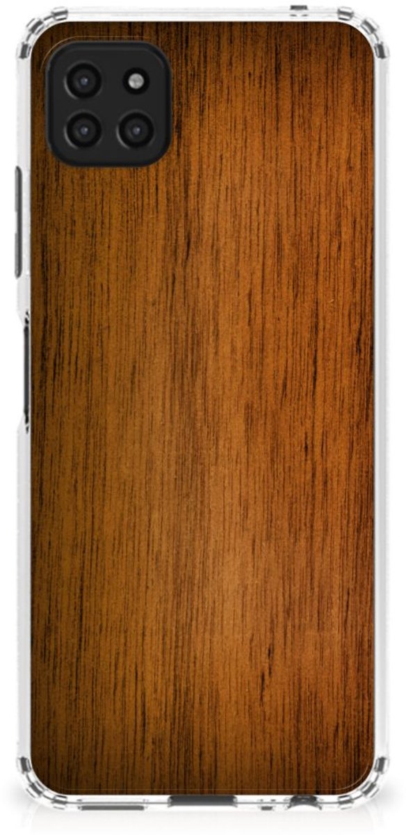 TPU Case Anti-Shock voor Samsung Galaxy A22 5G Stevig Telefoonhoesje Donker Hout