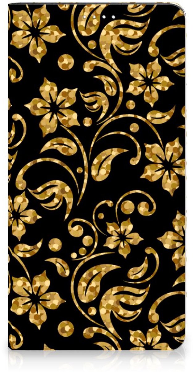 Samsung Galaxy A54 Smart Cover Gouden Bloemen