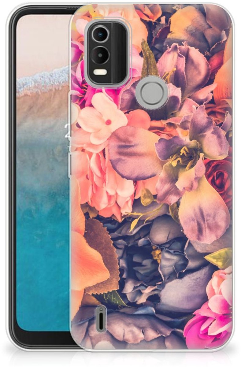 TPU Hoesje voor Nokia C21 Plus TPU Case Bosje Bloemen