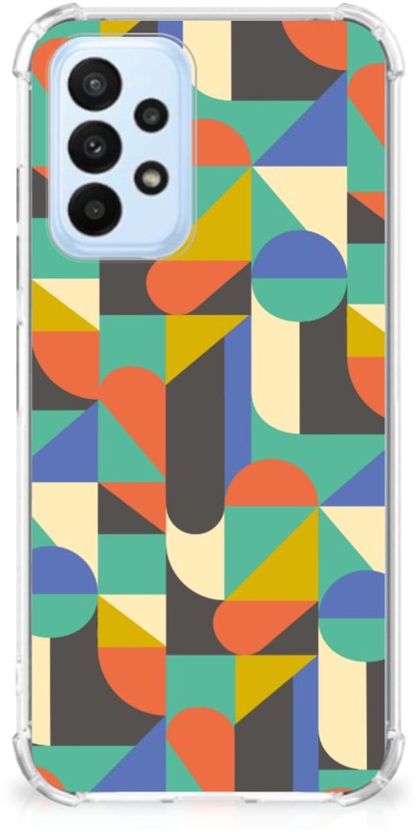 Samsung Galaxy A23 Doorzichtige Silicone Hoesje Funky Retro