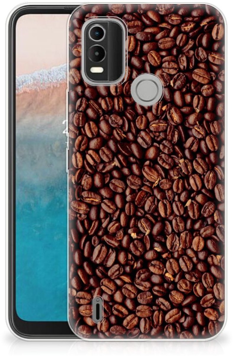 TPU Hoesje voor Nokia C21 Plus Siliconen Case Koffiebonen