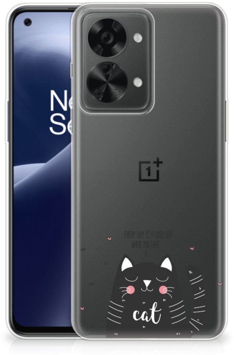 OnePlus Nord 2T Telefoonhoesje met Naam Cat Good Day