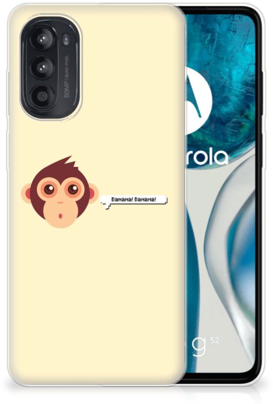 Coque Smartphone Motorola Moto G52/G82 Coque Arrière Coque Siliconen avec Photo Singe