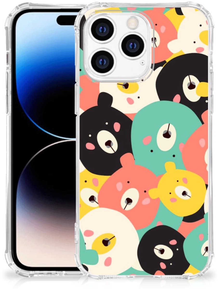 Apple iPhone 14 Pro Max Stevig Bumper Hoesje Bears
