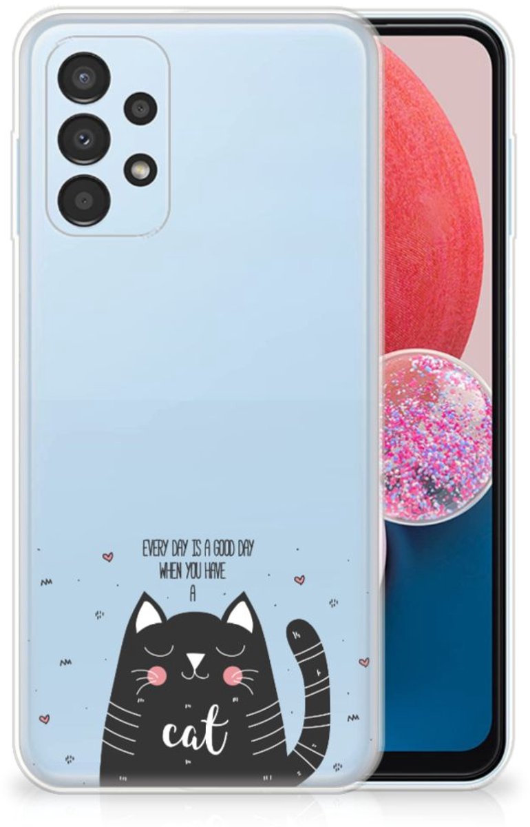 Samsung Galaxy A13 4G Telefoonhoesje met Naam Cat Good Day