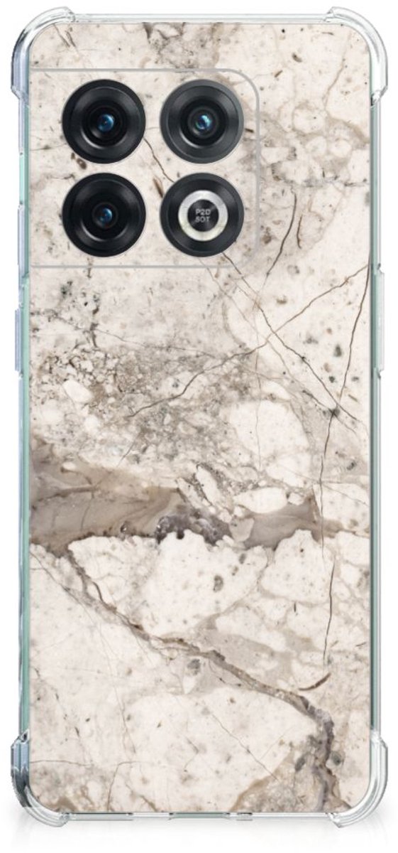 OnePlus 10 Pro Anti-Shock Hoesje Marmer Beige