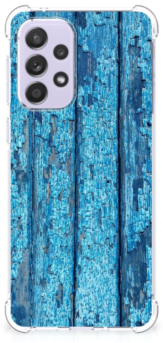 Samsung Galaxy A33 Stevig Telefoonhoesje Wood Blue