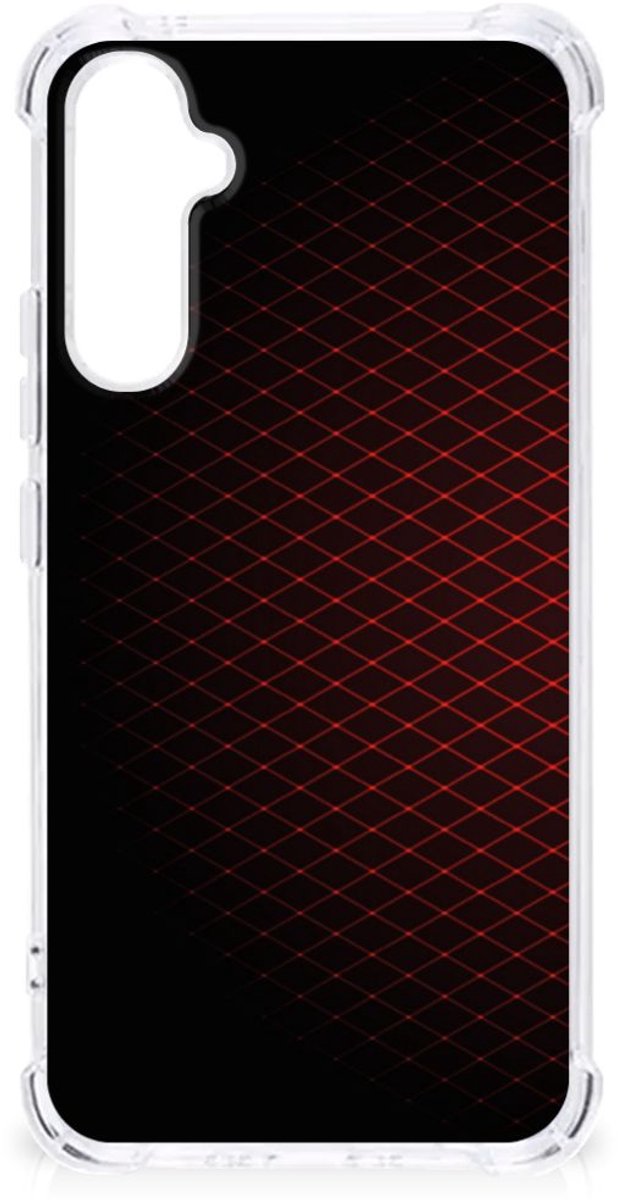 Samsung Galaxy A34 Doorzichtige Silicone Hoesje Geruit Rood