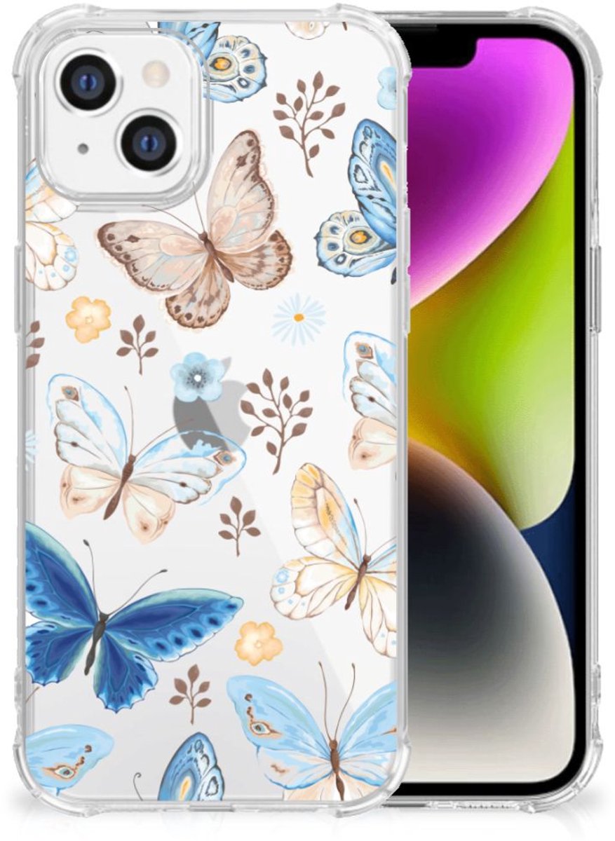Case Anti-shock voor iPhone 14 Vlinder