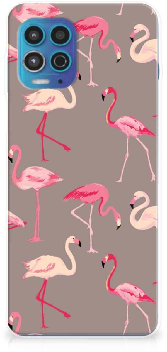 Motorola Moto G100 TPU Hoesje Flamingo