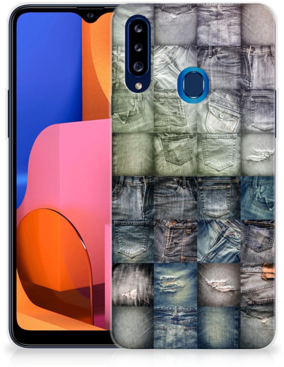 Silicone Back Cover Samsung Galaxy A20s Spijkerbroeken