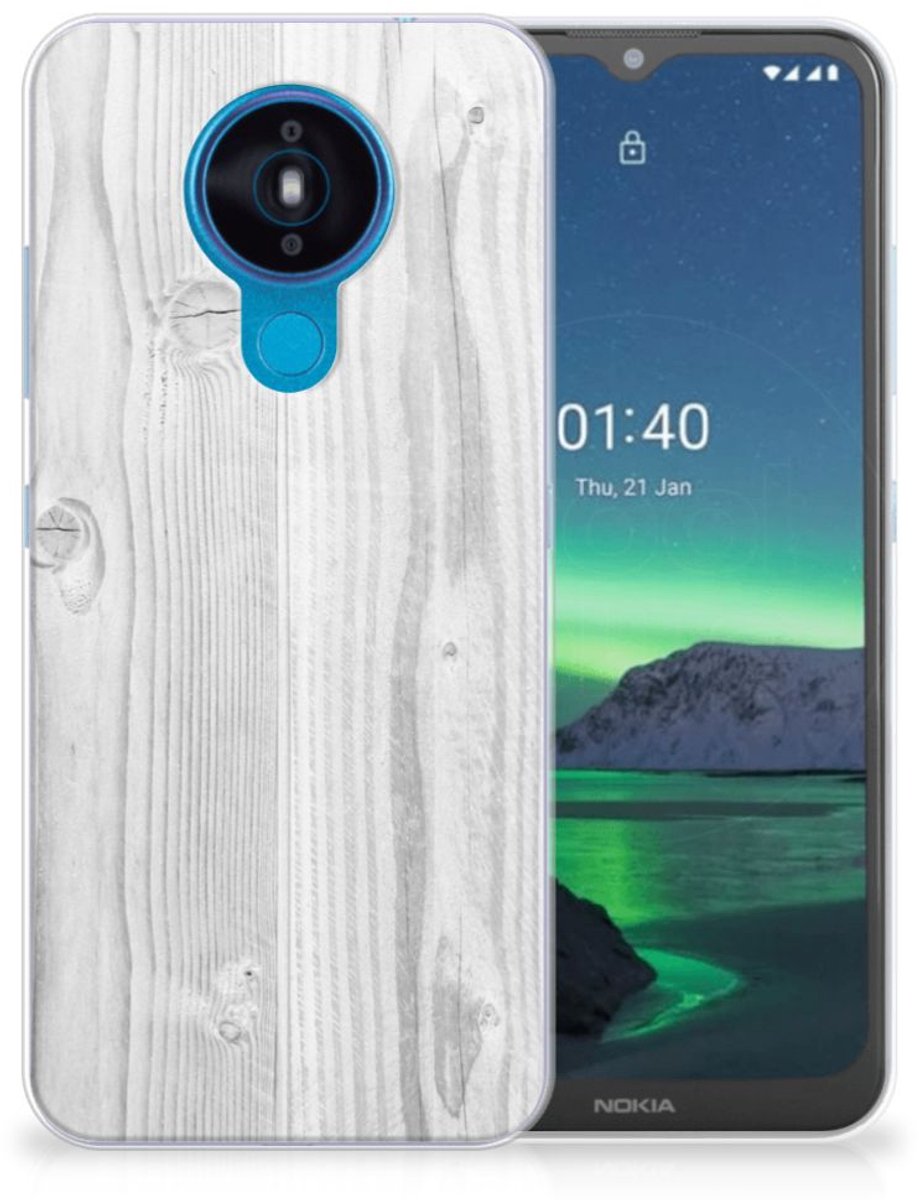 Nokia 1.4 Bumper Hoesje White Wood