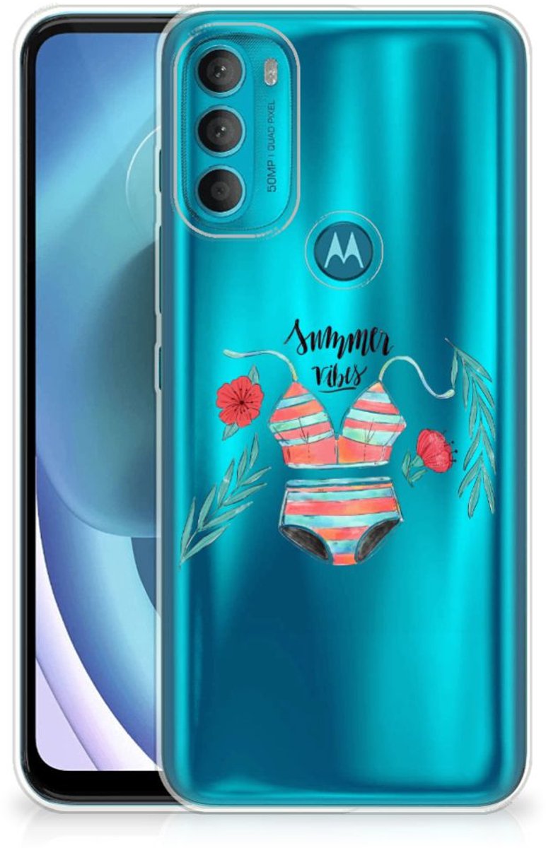 Back Cover voor Motorola Moto G71 5G Telefoonhoesje met Naam Boho Summer