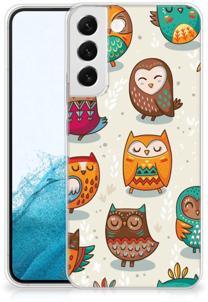 Samsung Galaxy S22 Plus TPU Hoesje Vrolijke Uilen