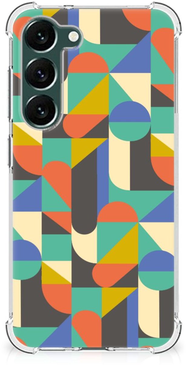 Samsung Galaxy S23 Plus Doorzichtige Silicone Hoesje Funky Retro