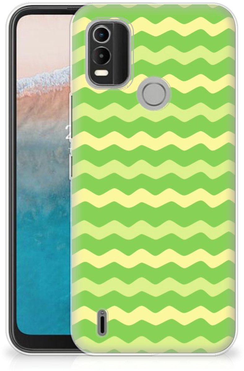 TPU Hoesje voor Nokia C21 Plus TPU bumper Waves Green