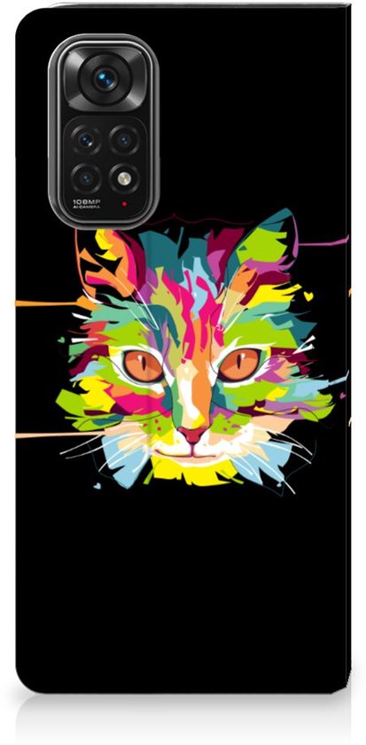 Coque Smartphone Xiaomi Redmi Note 11/11S Etui Portefeuille Mignon Cat Couleur