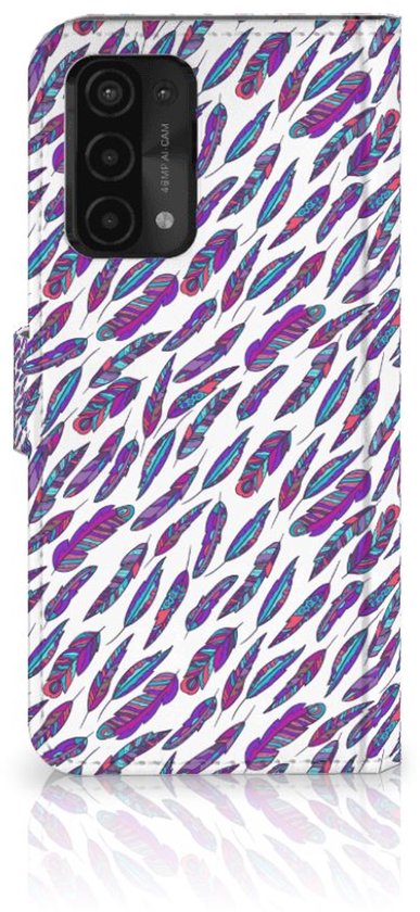 Coque de téléphone OPPO A54 5G | A74 5G | A93 5G Flip Cover Plumes Couleur