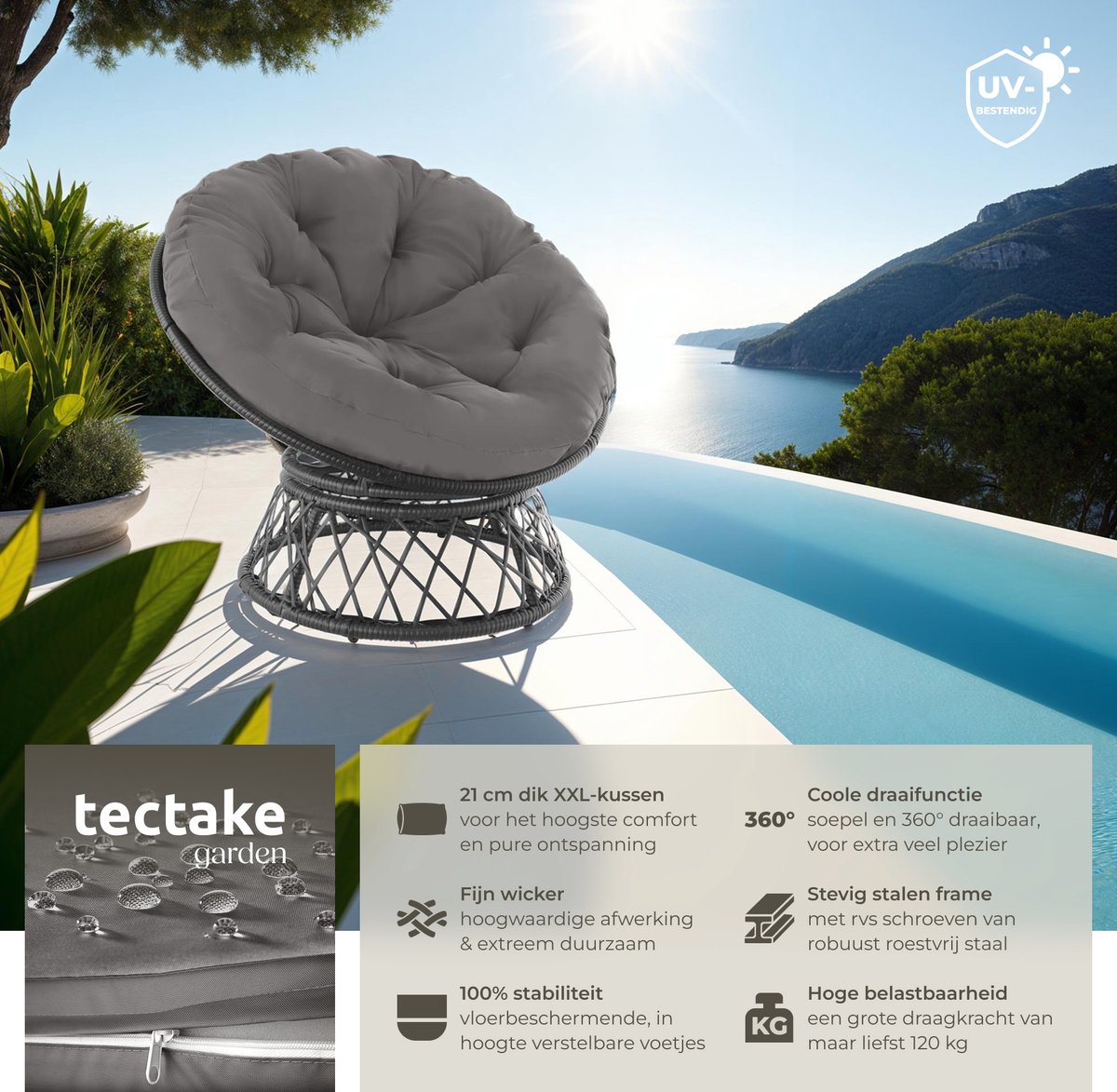 tectake Papasan Stoel thumbnail 6