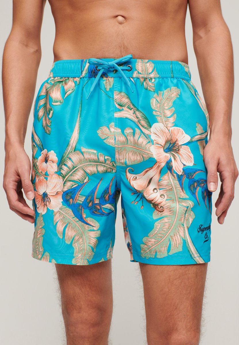 Superdry Gerecyclede Hawaïaanse zwemshort 43 cm Heren Zwembroeken Eden Hawaiian Aqua