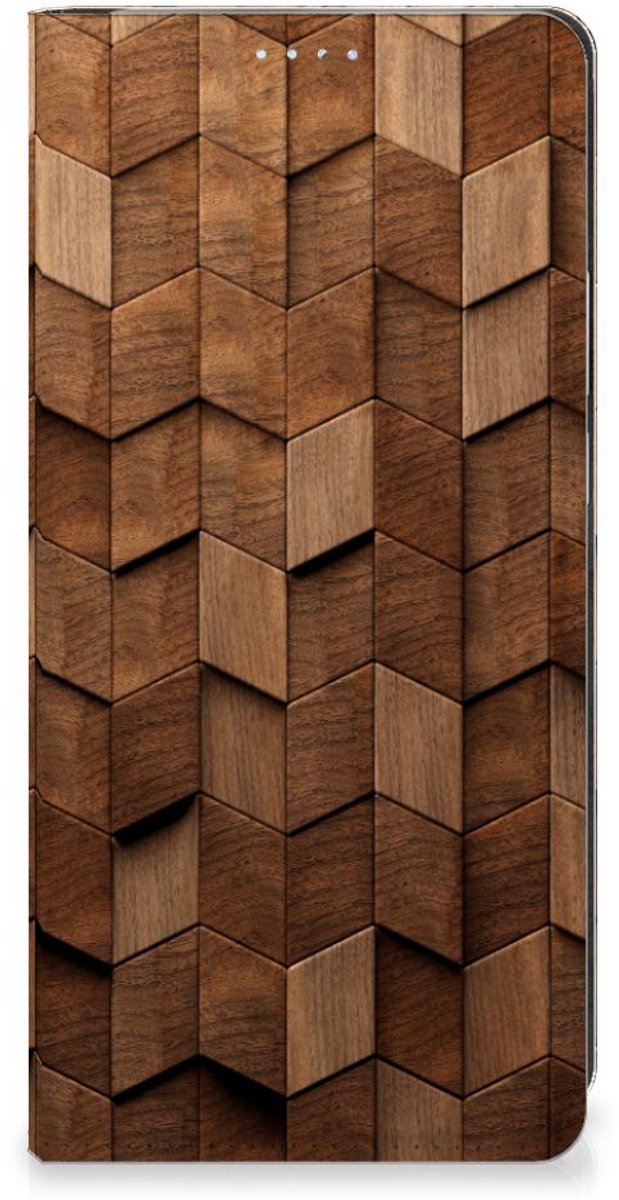 Standcase Hoesje voor Book Wallet Case voor Motorola Edge 40 Pro Wooden Cubes