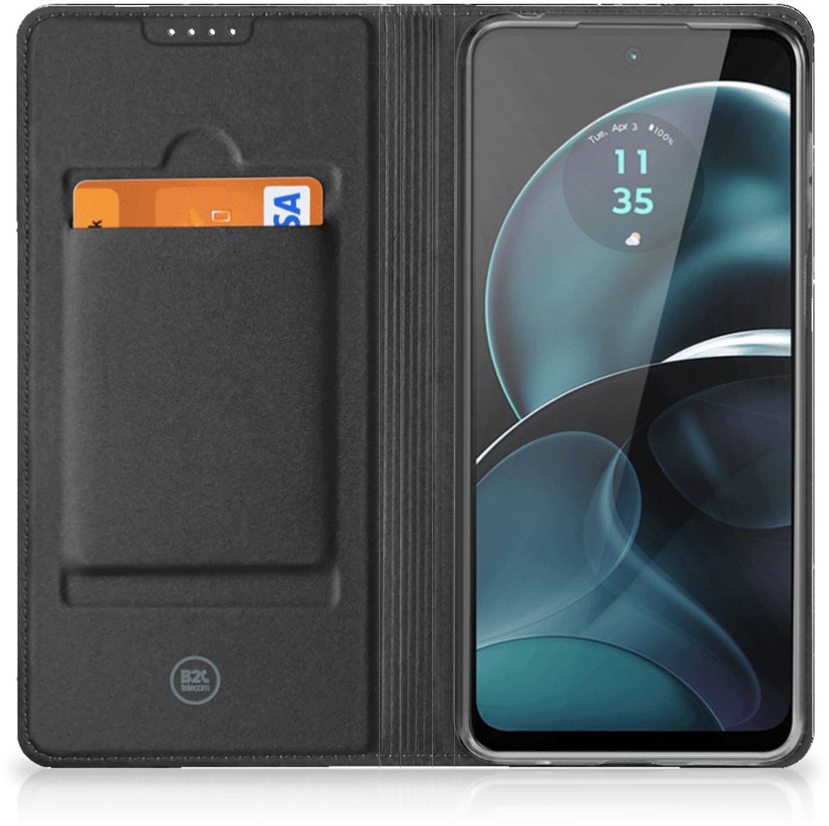 Motorola Moto G14 Standcase Marmer Zwart - Origineel Cadeau Vader
