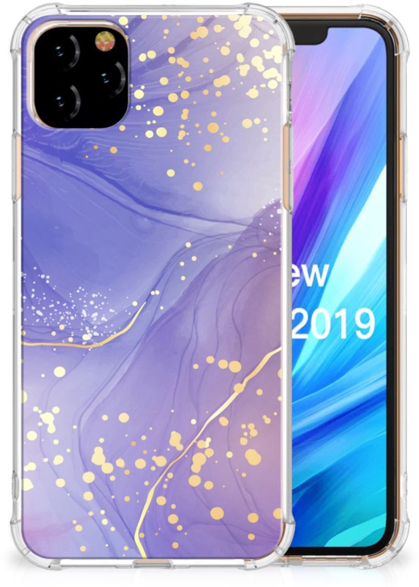 Back Cover voor Apple iPhone 11 Pro Max Watercolor Paars