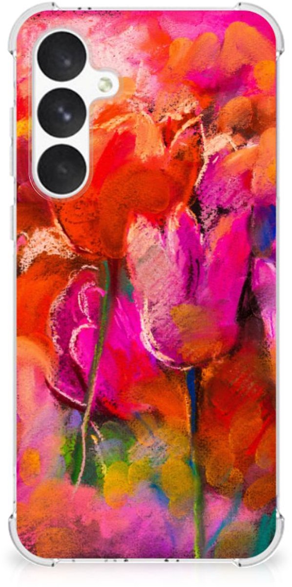 TPU Case Anti-Shock voor Back Cover Samsung Galaxy A55 Tulips