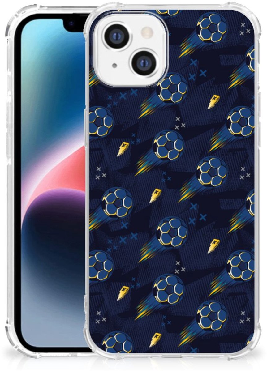 Doorzichtige Silicone Hoesje voor Apple iPhone 14 Plus Voetbal