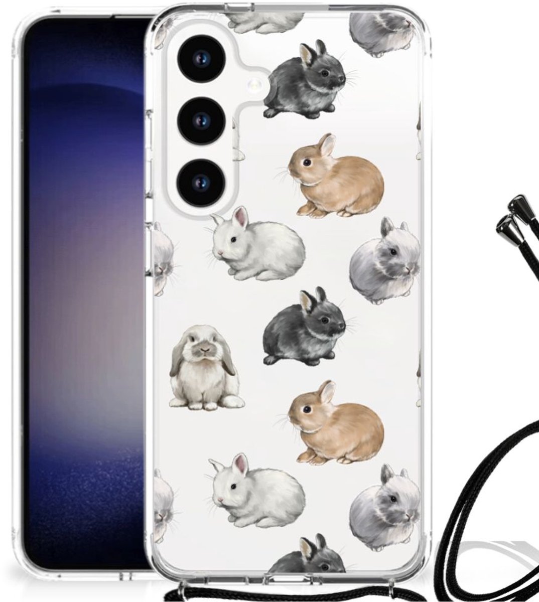 Case Anti-shock voor Samsung Galaxy S24 Konijntjes
