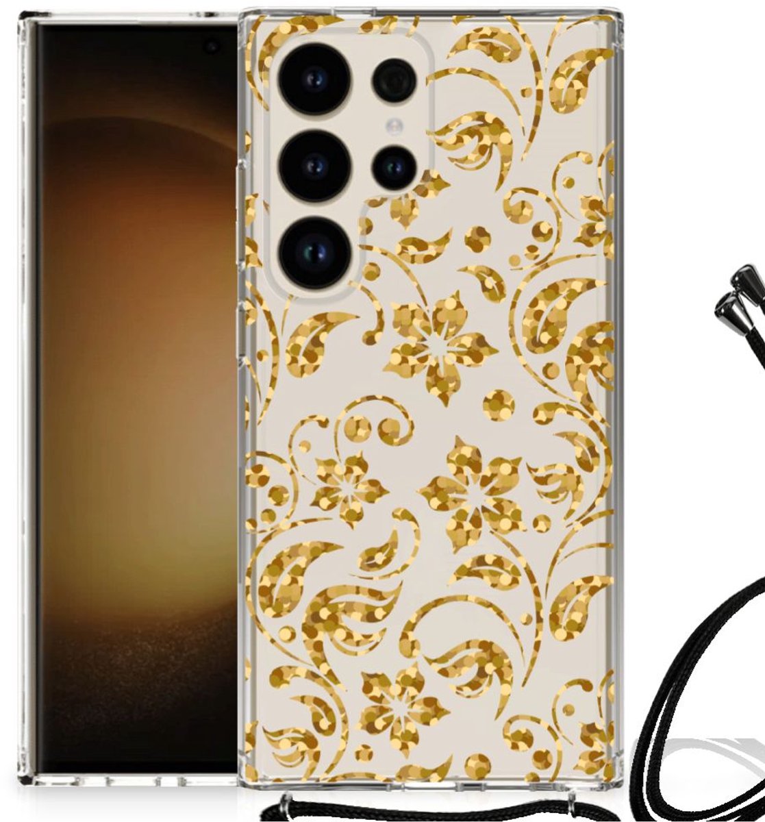 Samsung Galaxy S24 Ultra Case Gouden Bloemen