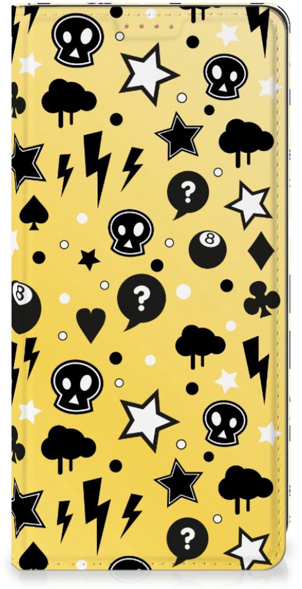Mobiel BookCase Motorola Moto G34 Punk Geel