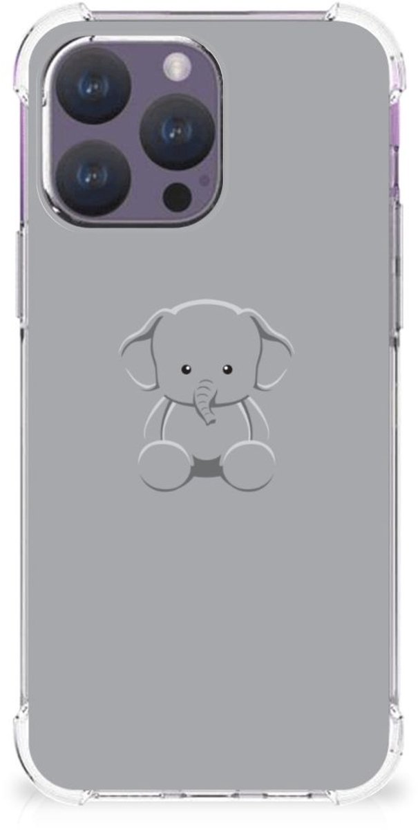 iPhone 15 Pro Max Stevig Bumper Hoesje Grijs Baby Olifant