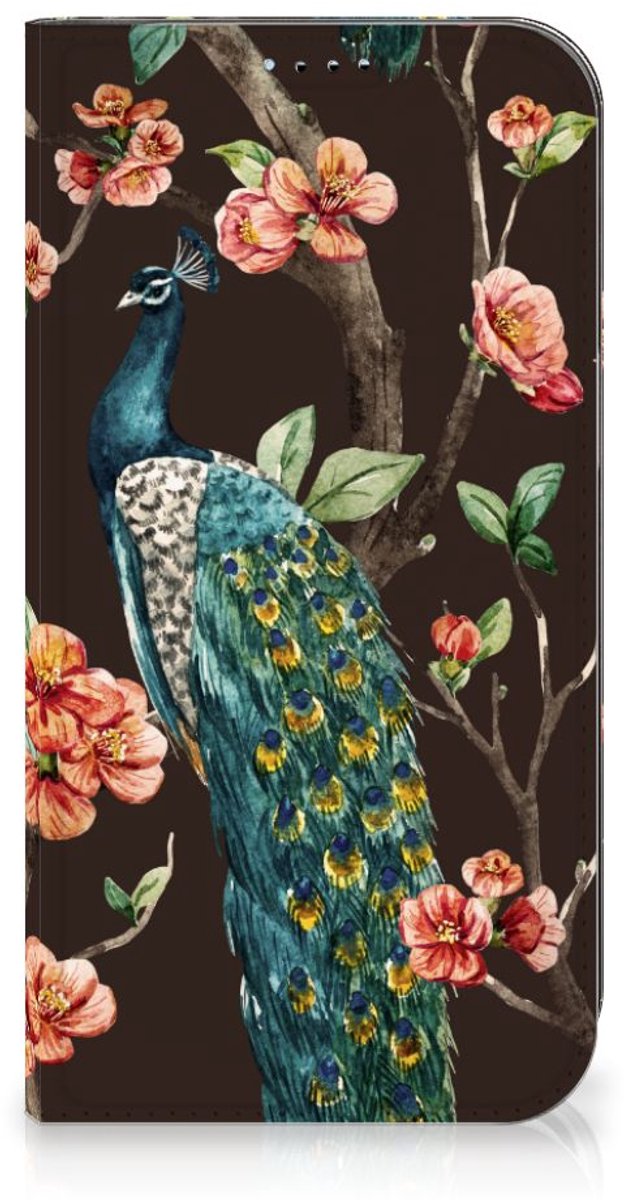 iPhone 15 Hoesje maken Pauw met Bloemen