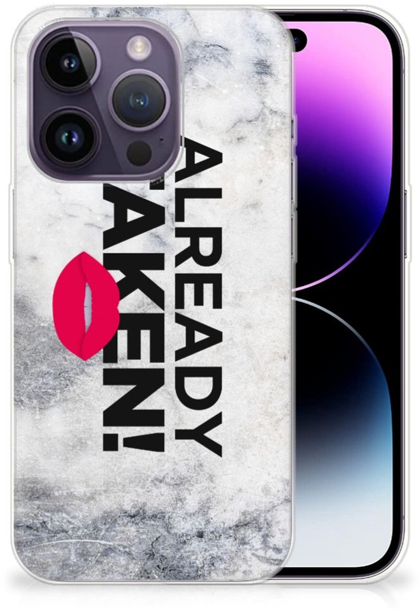 Apple iPhone 14 Pro Siliconen hoesje met naam Already Taken White