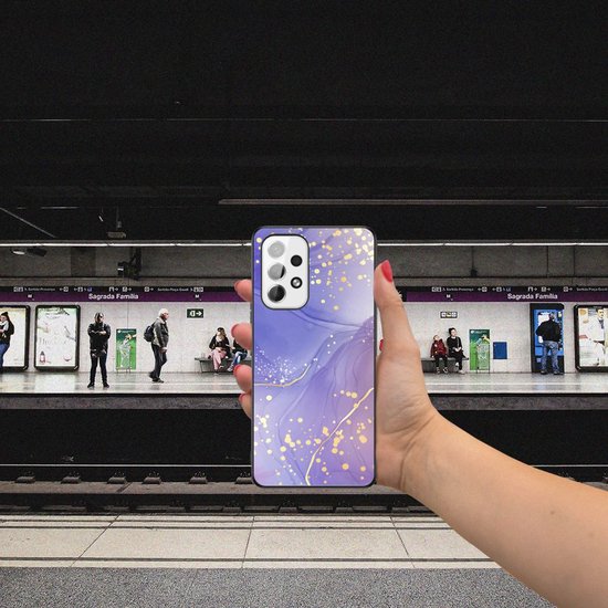 Coque de téléphone colorée adaptée au Samsung Galaxy A53 Aquarelle Violet
