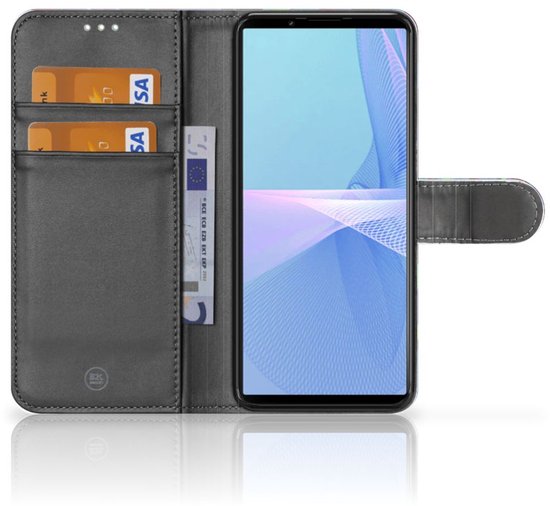 Bookcase Sony Xperia 10 III Case Abstract Vert Blue