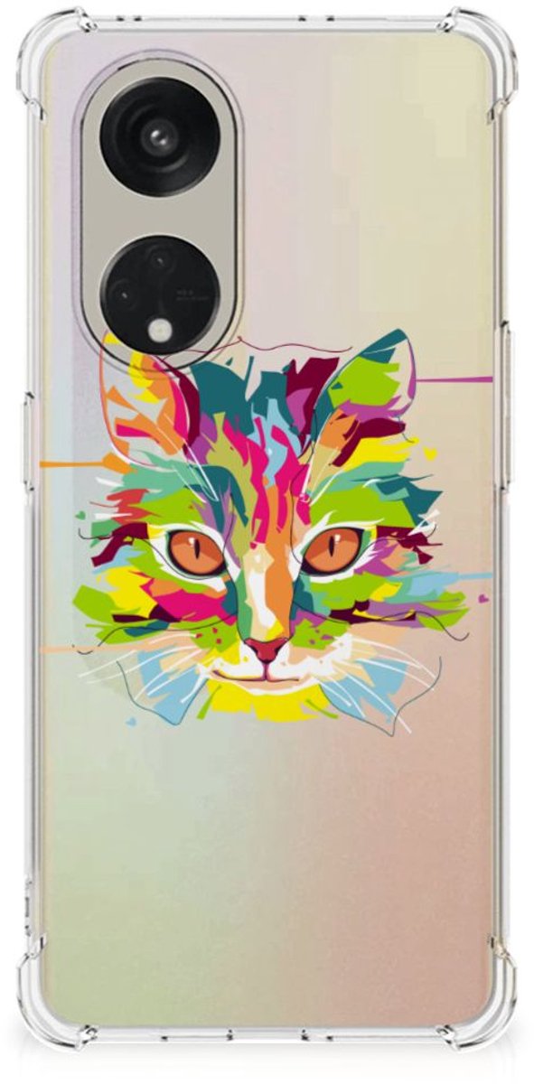 OPPO Reno8 T 5G Stevig Bumper Hoesje Cat Color