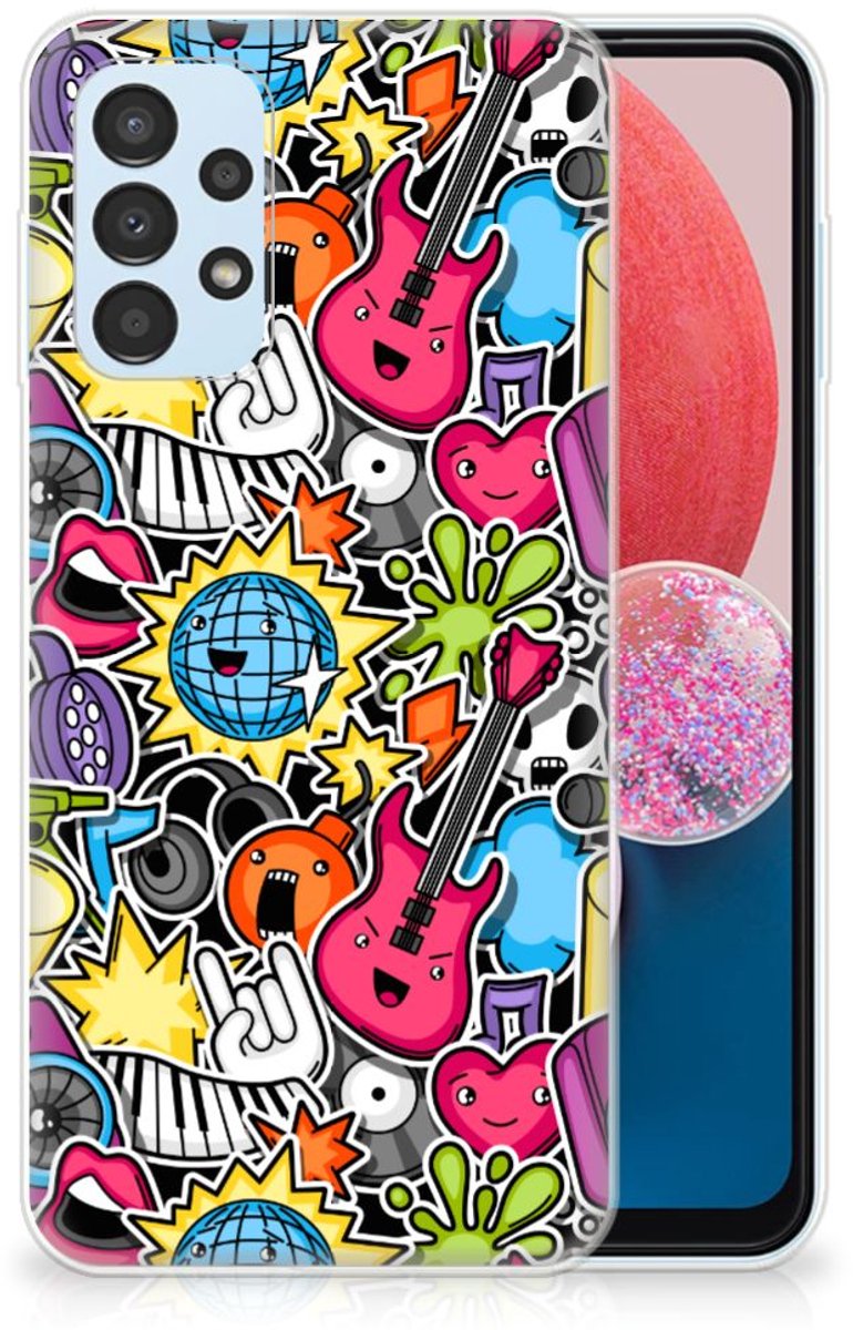 Back Cover voor Samsung Galaxy A13 4G Silicone Back Cover Punk Rock