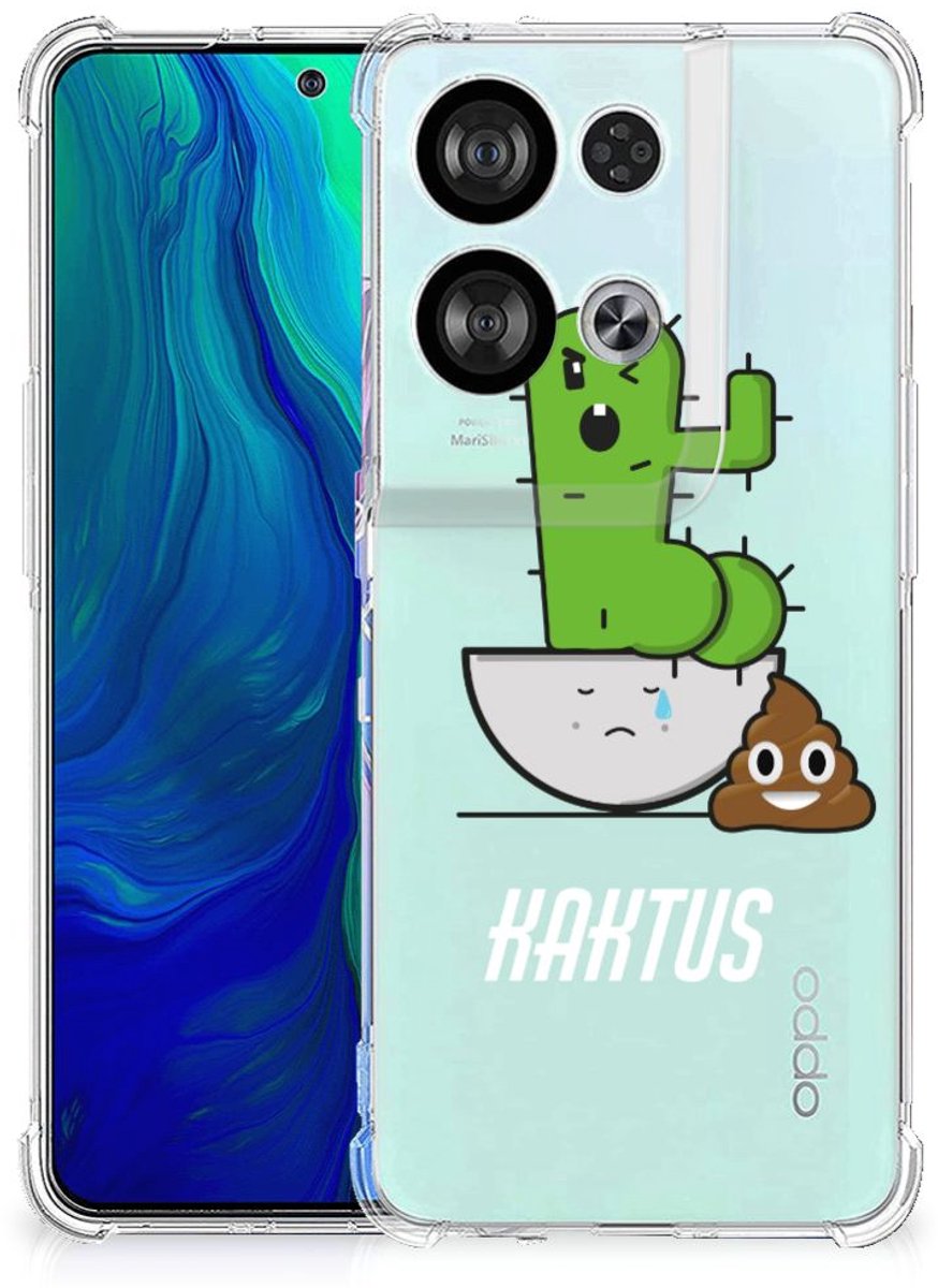 OPPO Reno8 Stevig Bumper Hoesje Cactus Poo