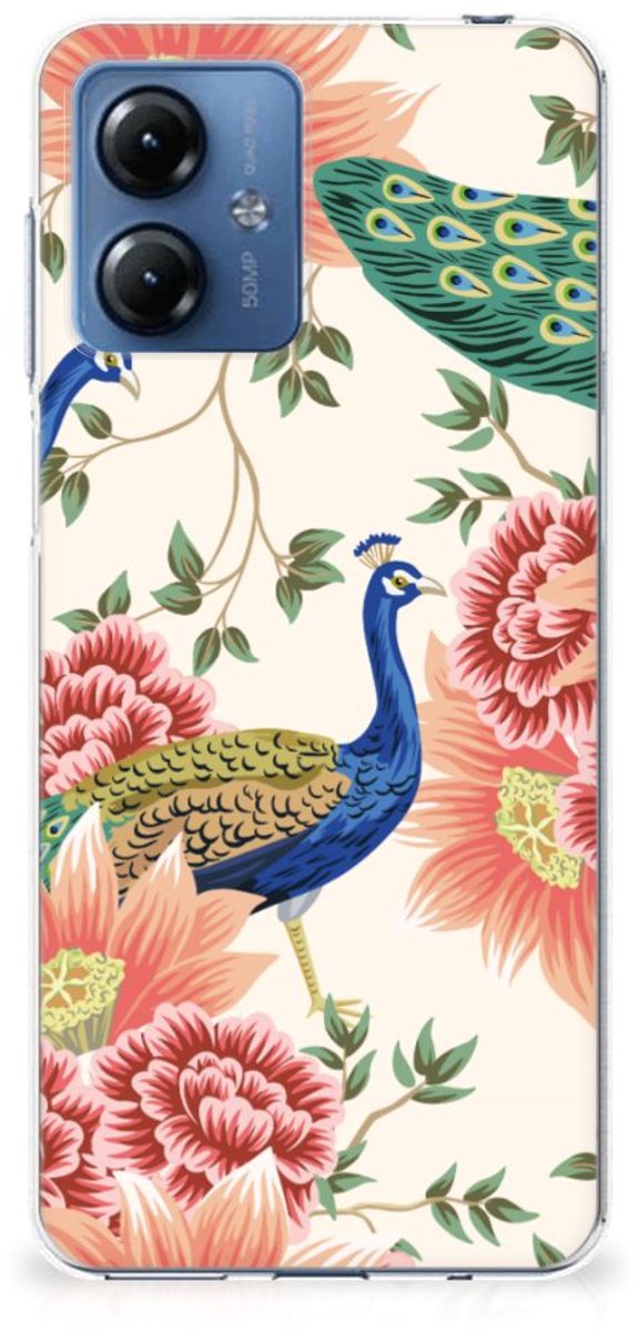 TPU Hoesje voor Motorola Moto G14 Pink Peacock