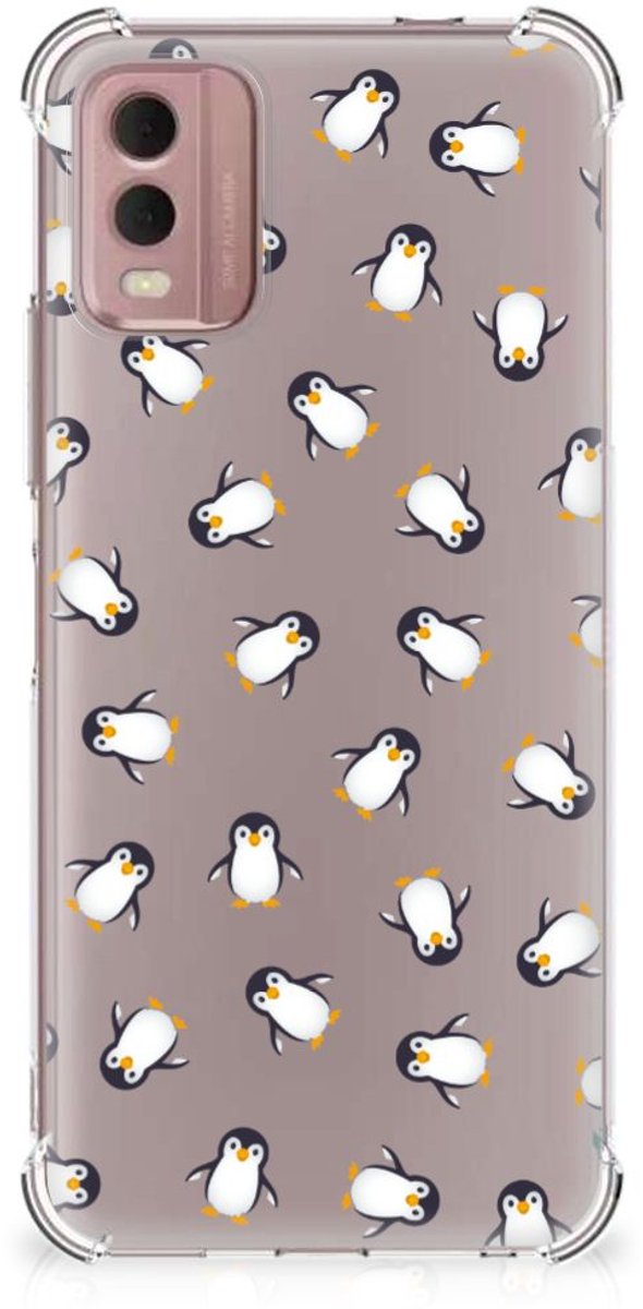 TPU Case Anti-Shock voor Doorzichtige Silicone Hoesje voor Nokia C32 Pinguïn