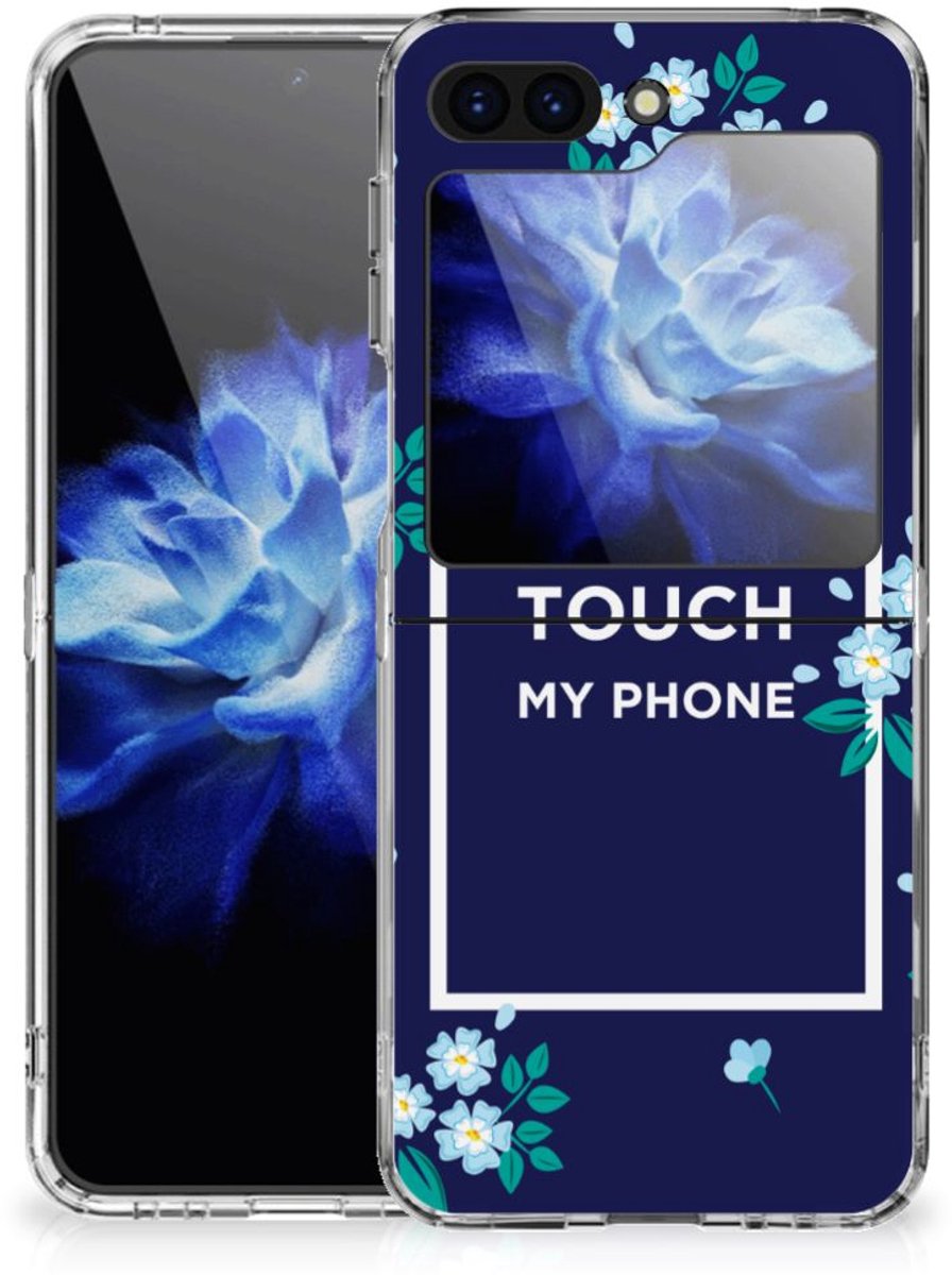 TPU Hoesje voor Samsung Galaxy Z Flip 5 Silicone-hoesje Flowers Blue DTMP