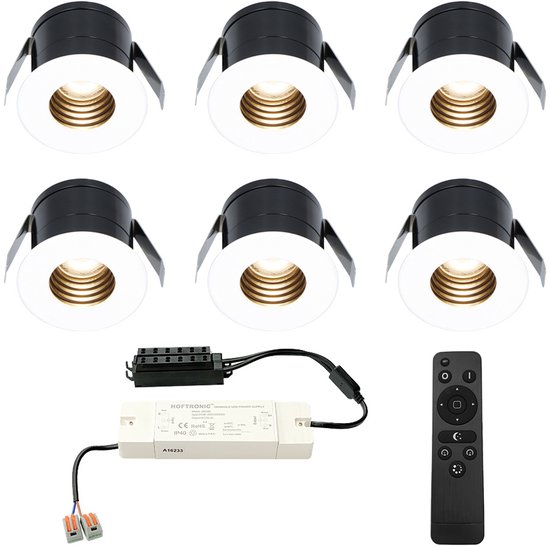 IP44 Platte LED inbouwspot Vivian - badkamer of buiten - Ronde spot - Zwart - Extra Warm Wit - 2700K