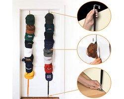 2 stuks pettenrek - Geschikt voor maximaal 16 petten voor honkbalpetten, uitstekend pettenrek - opberghouder en organizer - hoedenplank