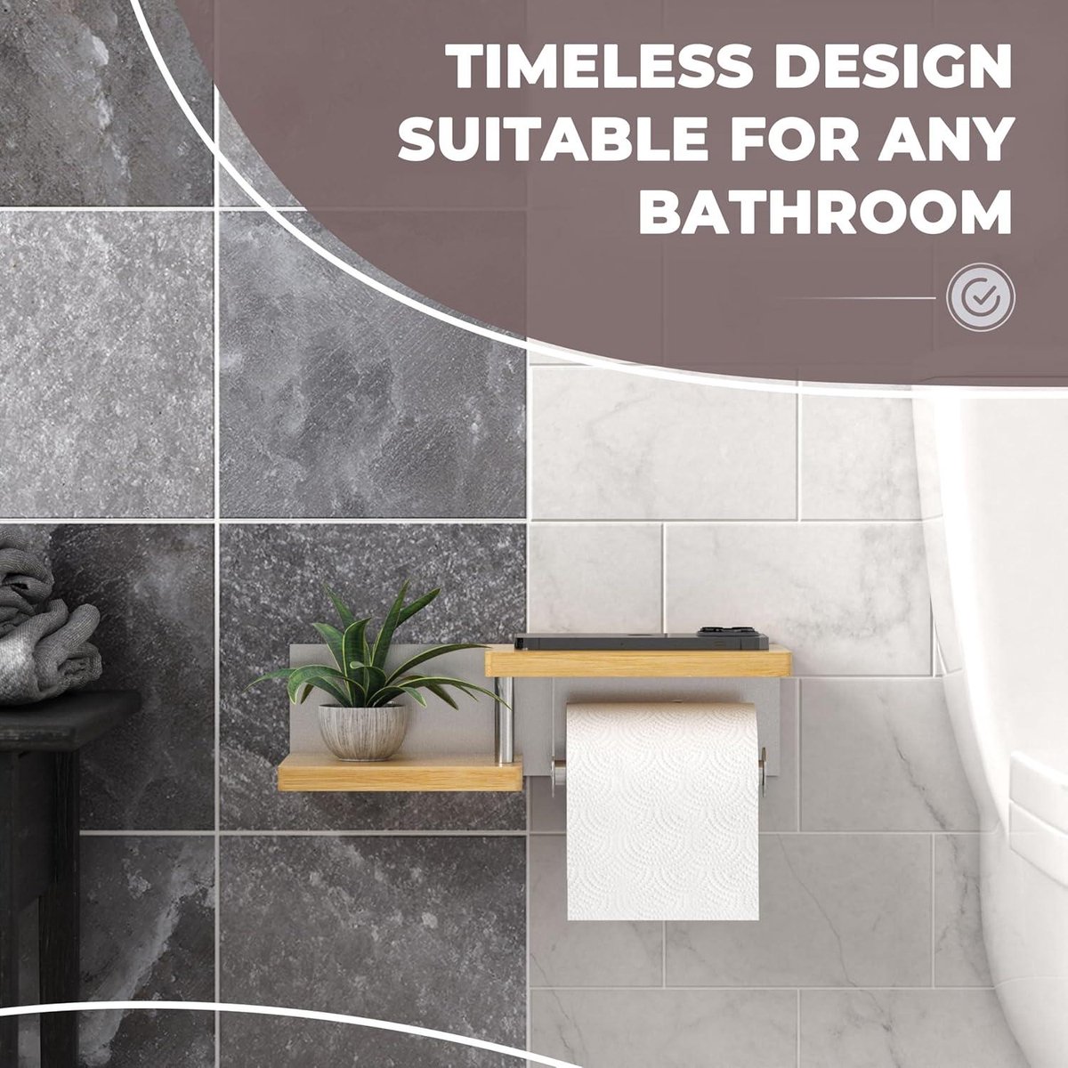 DEKAZIA® Toiletpapierhouder zonder boren wit | wc