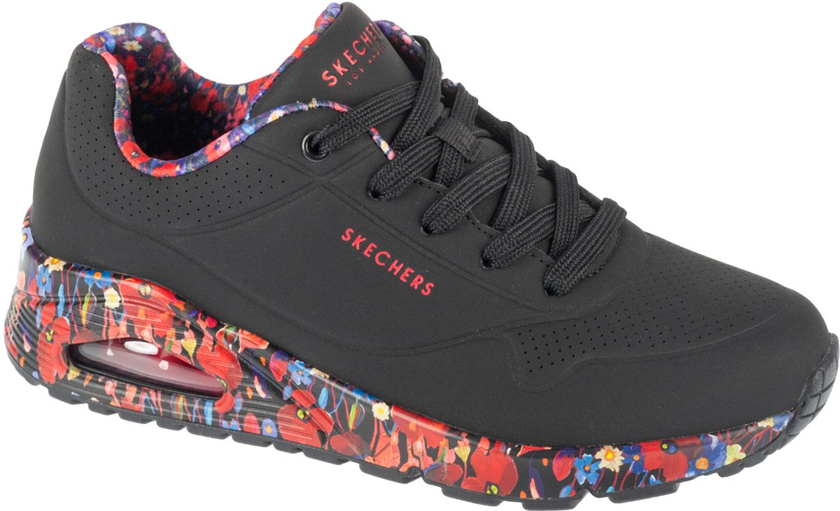 Skechers Uno - Majestic Garden Dames Sneakers - Zwart | bol